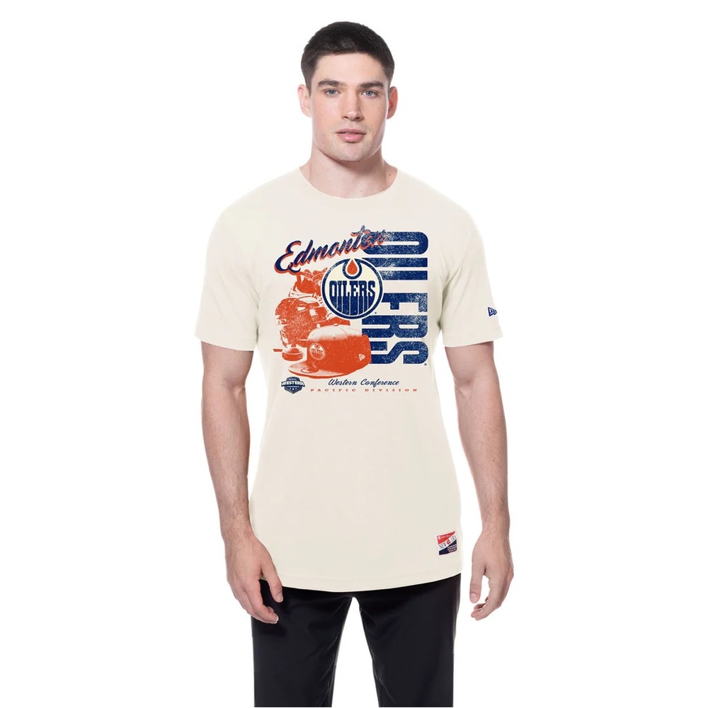 NEW- New Era Edmonton Oilers Cream Short Sleeve Tee